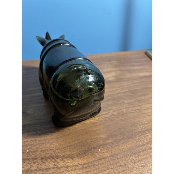 Vintage Avon Big Game Rhino Decanter After Shave Empty No Box Green - Picture 4 of 11